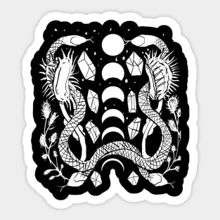 Venus Flytrap, Sundew Carnivorous Plants, Crystals, Moon Phases, Gothic Witchy Nature Sticker